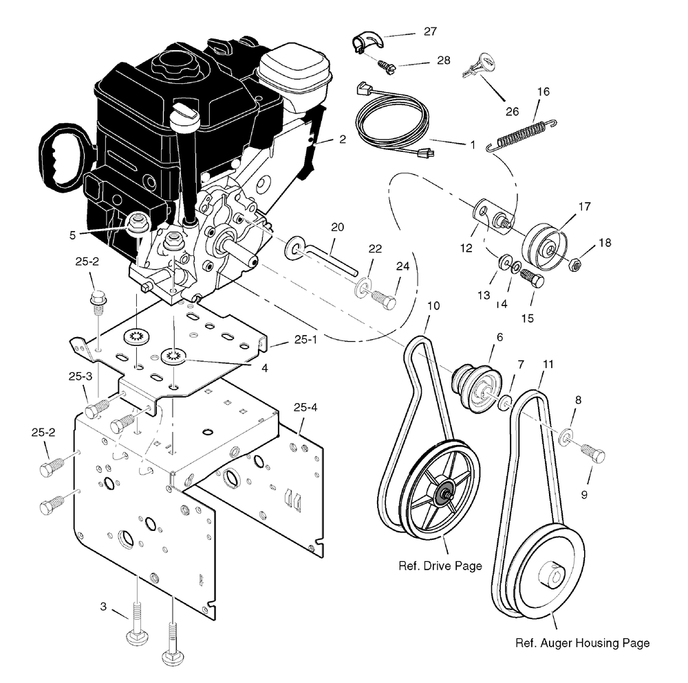 Engine Diagram and Parts List for 627855X110A-SN927 2006 Briggs and Stratton Snow Blower